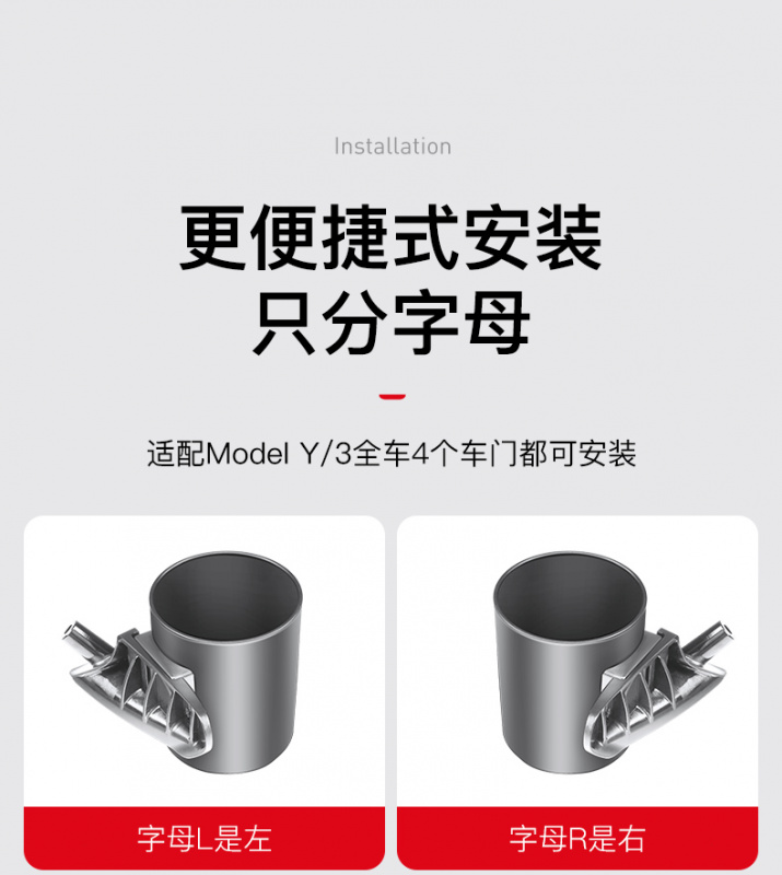 YZ- 特斯拉Model3y車門水杯架 4個裝 YZ- 特斯拉Model3y車門水杯架 4個裝