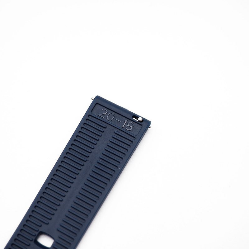 20mm, 22mm 藍色直紋橡膠快拆錶帶