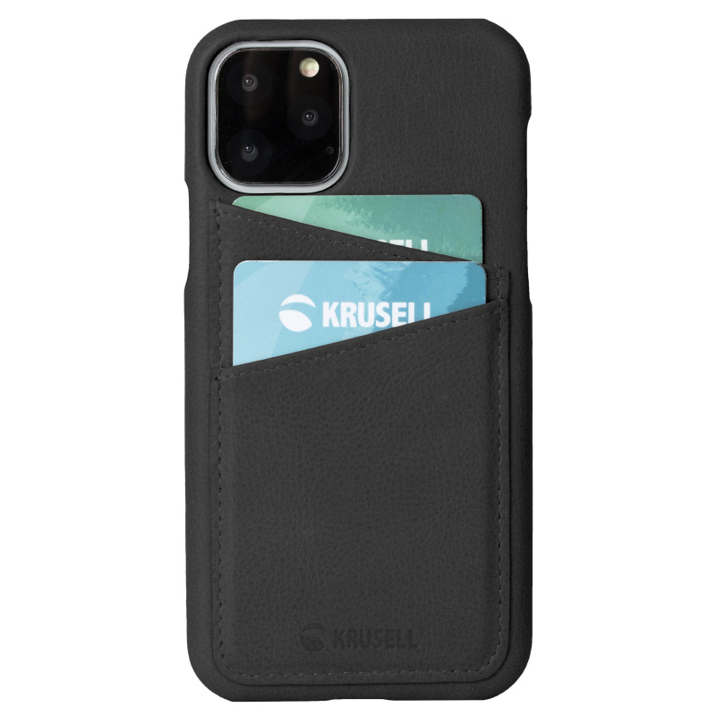 Krusell - iPhone 11 Pro Max Sunne 2-Card Case-真皮皮套 復古黑色(KSE-61797)