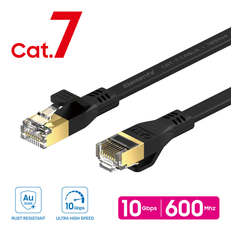 Elementz【EN-C7】Cat7 Flat 10Gbps Ethernet Cable 扁身高速網絡線 (9款長度)
