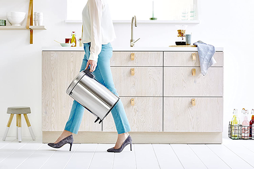 比利時製 Brabantia™ - 圓形腳踏垃圾桶 12L（無印砂鋼）