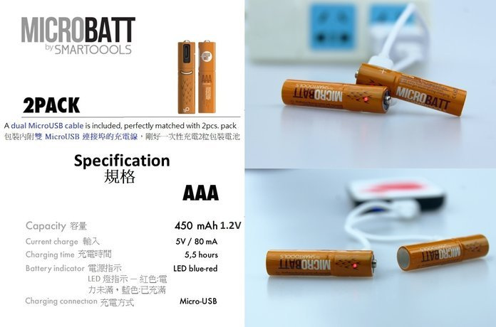 Micro-USB 插頭3A/2A充電池裝 - (外號: 怪獸電池) Smartools - MicroBatt (至抵價)