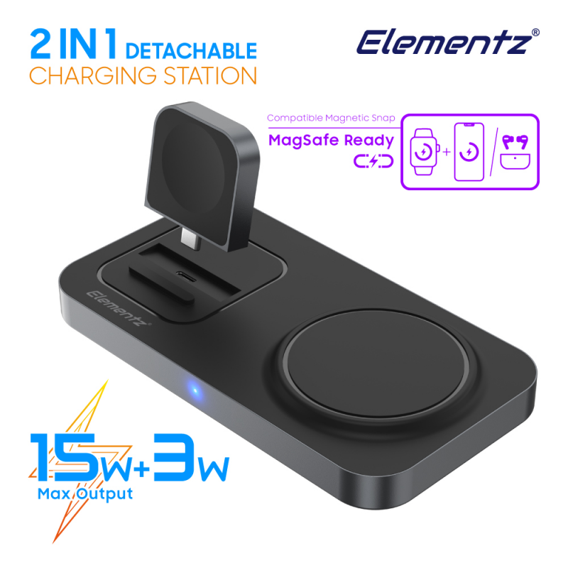 Elementz【FC-33】15W 2in1 磁吸式無線充電座