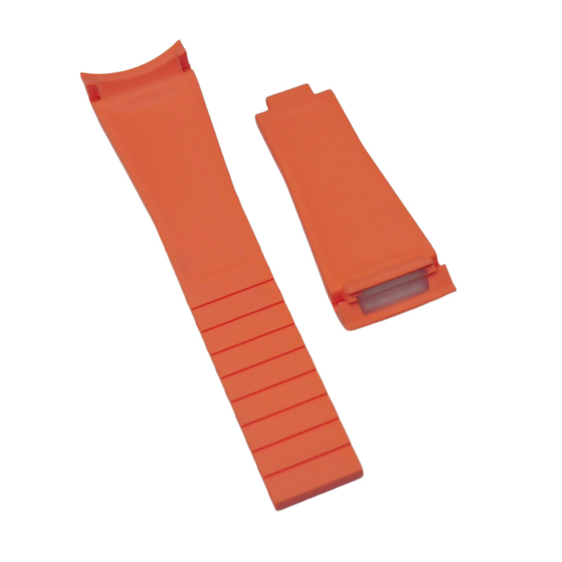 20mm 橙色彎頭氟橡膠錶帶 合適 Rolex, Omega 及 MoonSwatch 20mm 橙色彎頭氟橡膠錶帶 合適 Rolex, Omega 及 MoonSwatch
