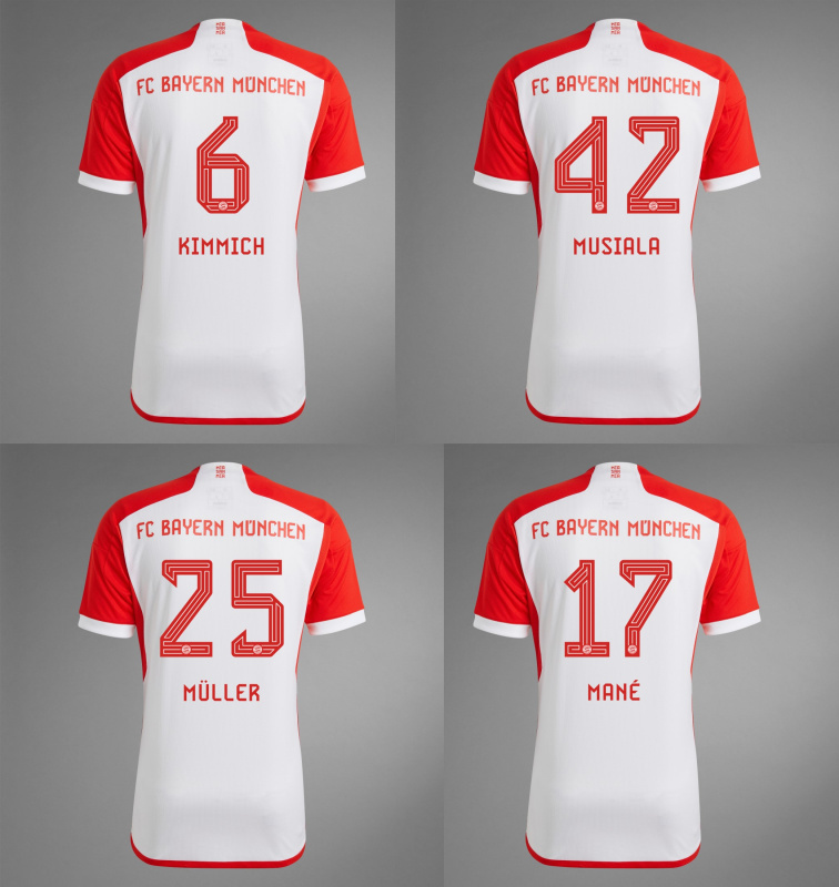 Adidas Bayern Munich 拜仁慕尼黑 2023-24 主場球迷版球衣 (附字章選項)