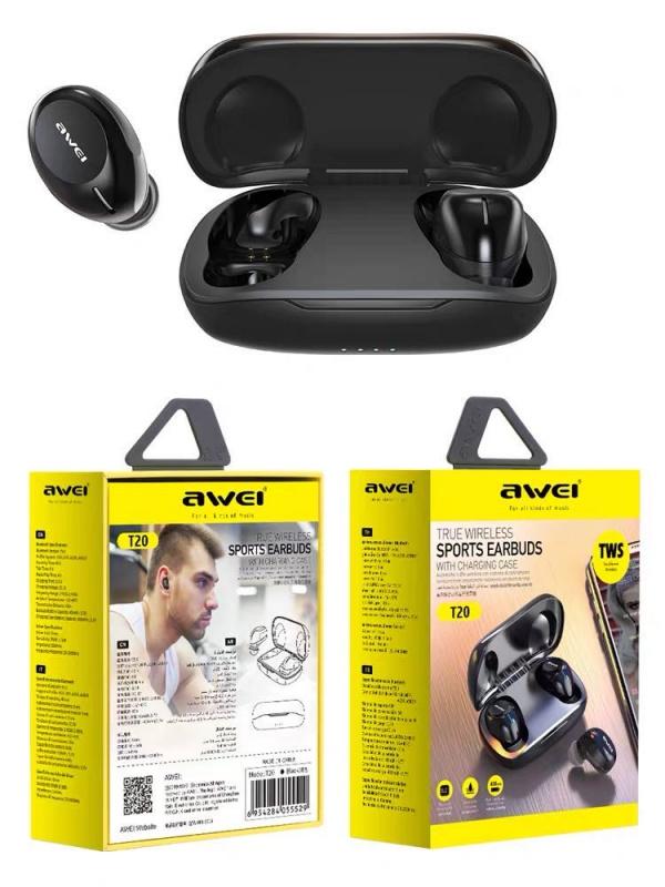 AWEI T20真無線藍牙耳機V5.0防汗設計