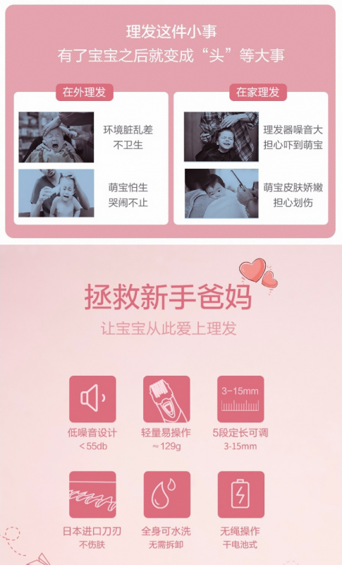 【平行進口 原裝正貨】Panasonic 樂聲 ER-PGF20 嬰兒/兒童用超靜音理髮器