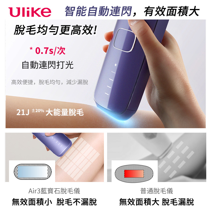 (香港行貨 全港免運)  Ulike 藍寶石 AIR 3 IPL 激光脫毛儀器 [2色]