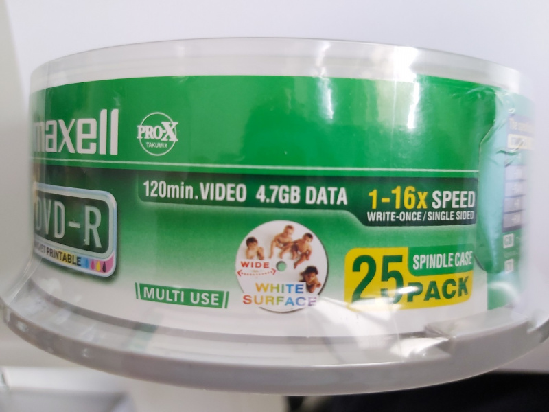 Maxell DVD-R 16X & 2X 系列 (容量: 4.7GB) / DATA 120 min VIDEO
