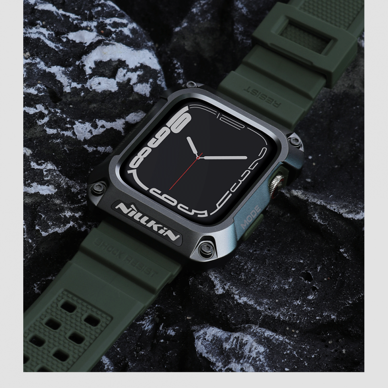 Nillkin 45mm 適用合金+TPU 2合1錶帶連保護殼 Apple Watch 7/8 銳動系列