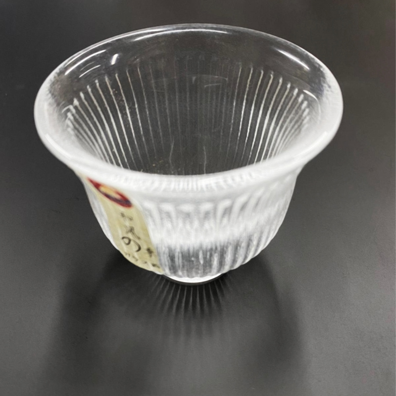 日式加厚直紋 清酒杯 透明玻璃小茶杯 小酒杯 #0081