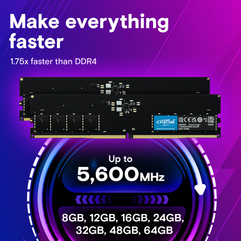Crucial 32GB DDR5-5600 UDIMM - CT32G56C46U5