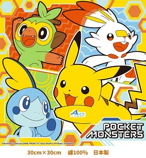 Nintendo-寵物小精靈手帕/手巾仔D 30x30cm(日本直送&日本製造)