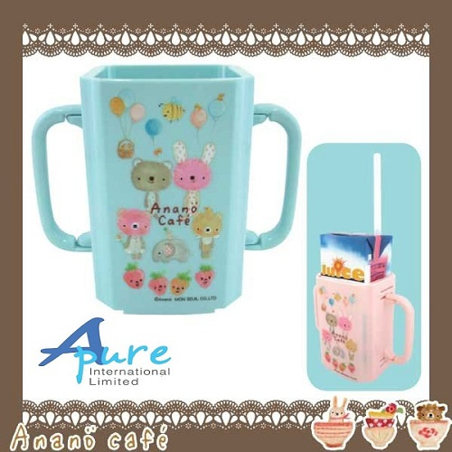 Anano Cafe-幼兒紙包飲料輔助器附手柄藍色(日本直送&日本製造)