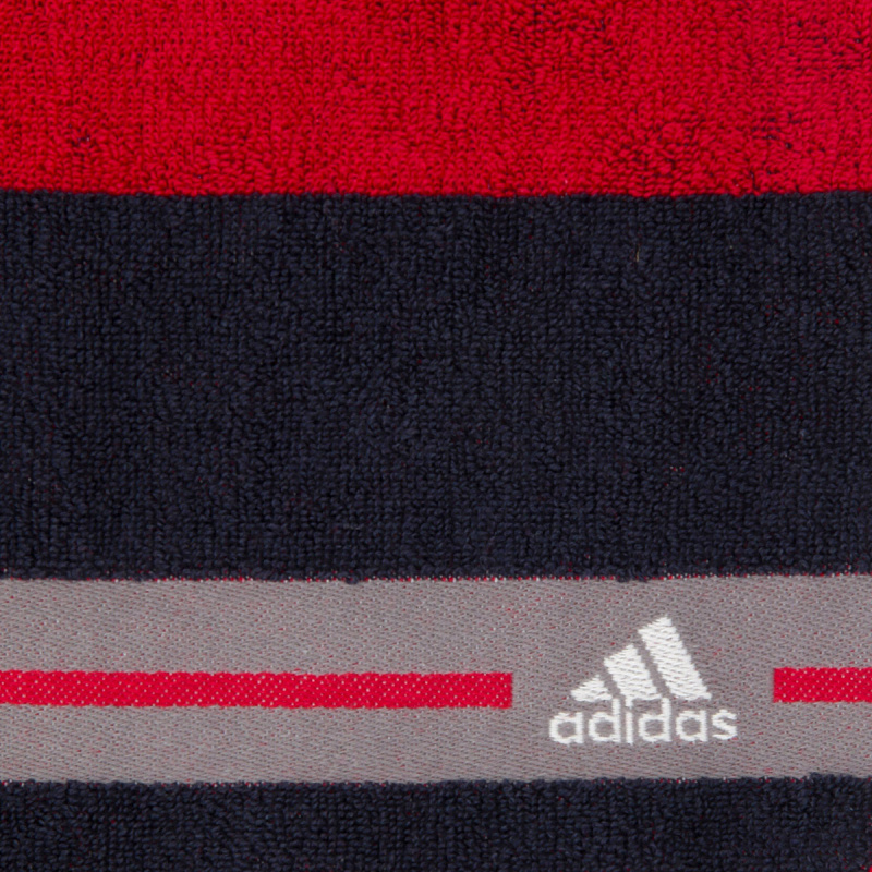 日版Adidas 橫間 深藍紅間 日本製 運動純棉手帕毛巾【市集世界 - 日本市集】