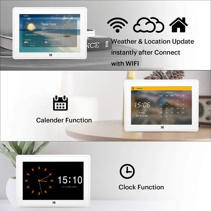 Kodak 10" inch WiFi Photo Frame 電子相架 RCF-106H【黑/白色】
