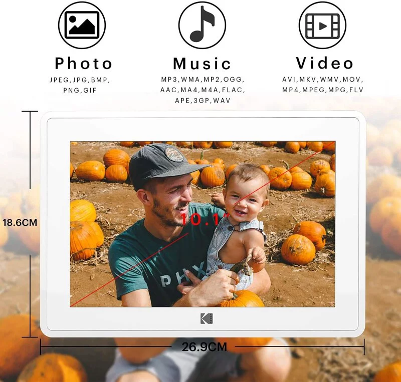 Kodak 10" inch WiFi Photo Frame 電子相架 RCF-106H【黑/白色】