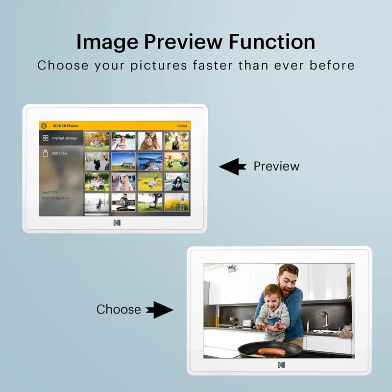 Kodak 10" inch WiFi Photo Frame 電子相架 RCF-106H【黑/白色】