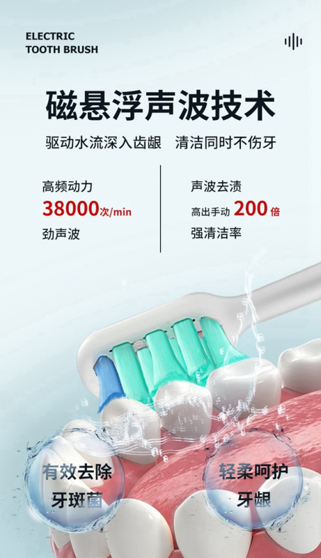 松下(Panasonic) EW DC01 聲波震動牙刷 5大清潔模式，38000次震動