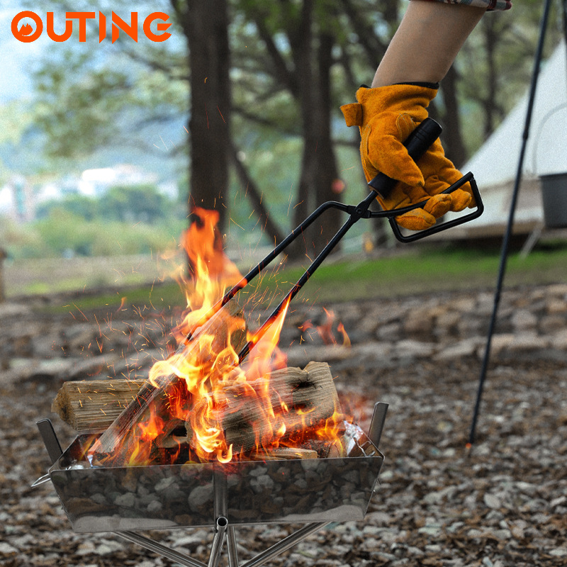 戶外露營BBQ燒烤隔熱阻燃手套 加厚牛皮手套 工作手套 焊接防護手套 耐高溫耐磨