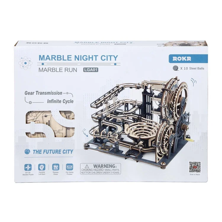 ROBOTIME - ROKR Marble Night City 械城軌跡 夜城 大理石跑道 3D立體木質拼圖模型 LGA01