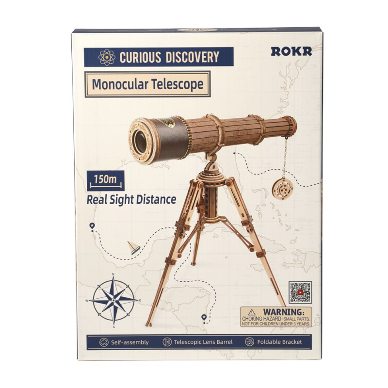 ROBOTIME - ROKR Monocular Telescope 單筒望遠鏡 3D立體木質拼圖模型 ST004