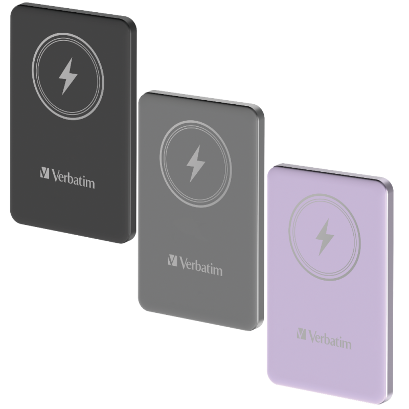 Verbatim 5000mAh Magnetic Wireless Power Pack 磁吸無線流動充電池 [66907/66908/66909][3色]