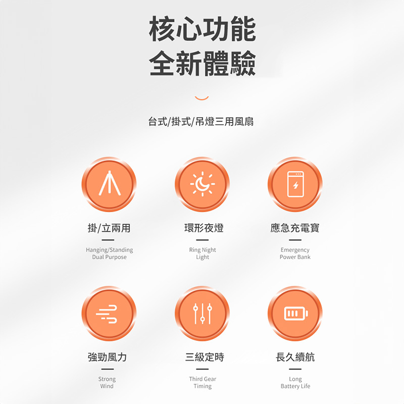 【接受預訂 戶外活動必備】MOSCOT DQ212 靜音無線4合1風扇