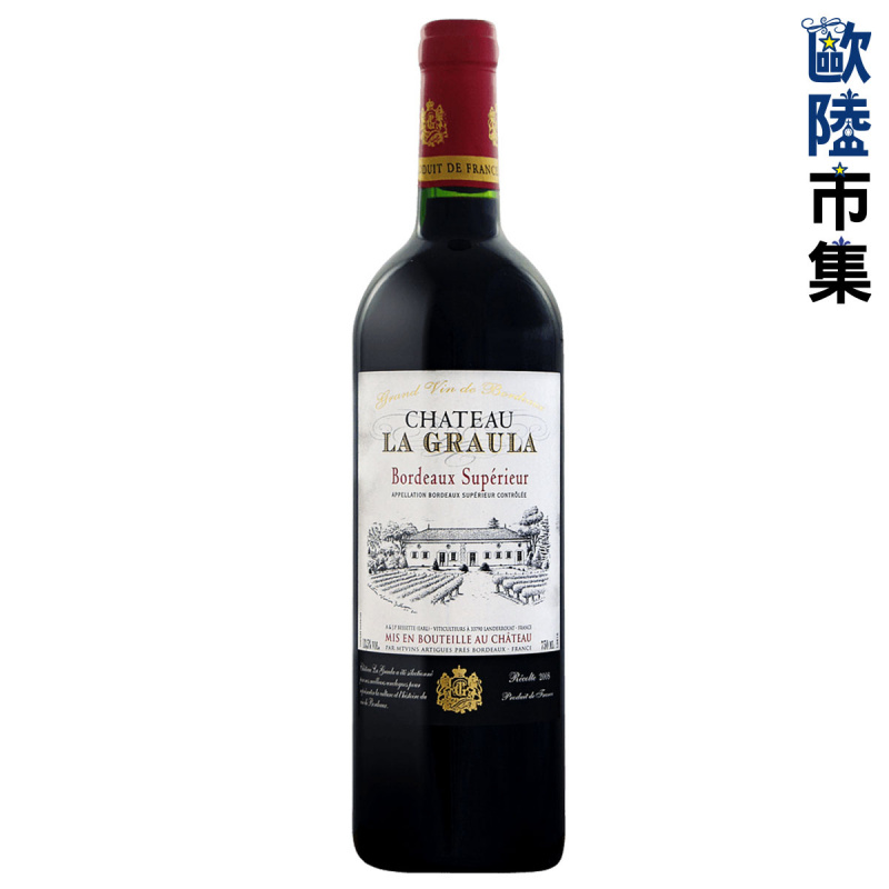 法國Château La Graula 拉格勞拉城堡 Bordeaux Superieur 超凡波爾多 2019紅酒 750ml【市集世界 - 歐陸市集】