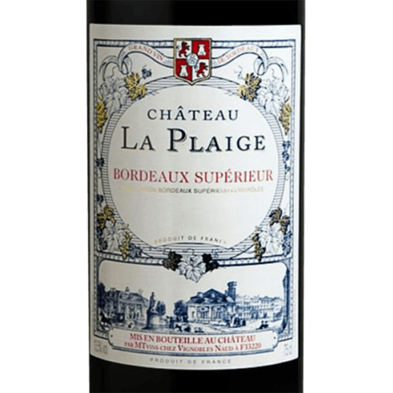 法國Château la Plaige 酒莊 Bordeaux Supérieur 超凡波爾多 2019紅酒 750ml【市集世界 - 歐陸市集】