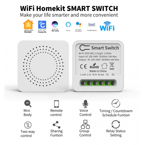 Apple HomeKit 16A WiFi 智能斷路器 (SWITCH)
