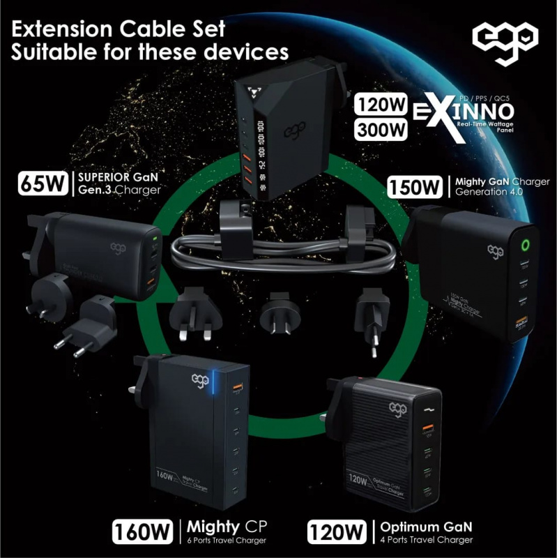 EGO 160W Mighty 6 USB 旅行充電器