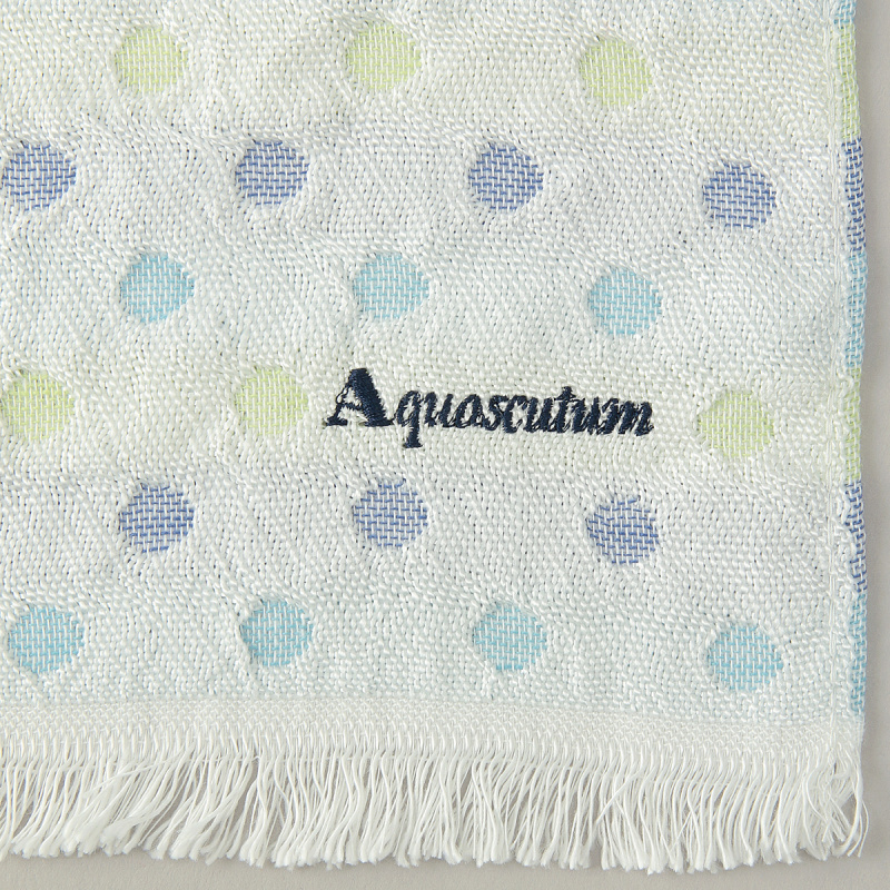 日版Aquascutum 冰涼觸感 波點 藍綠色 日本製 冰感運動長毛巾 (163)【市集世界 - 日本市集】