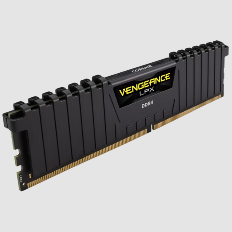 Corsair VENGEANCE® LPX 16GB (1x16GB) DDR4 DRAM 3200MT/s C16 Memory Kit — Black (CMK16GX4M1E3200C16)