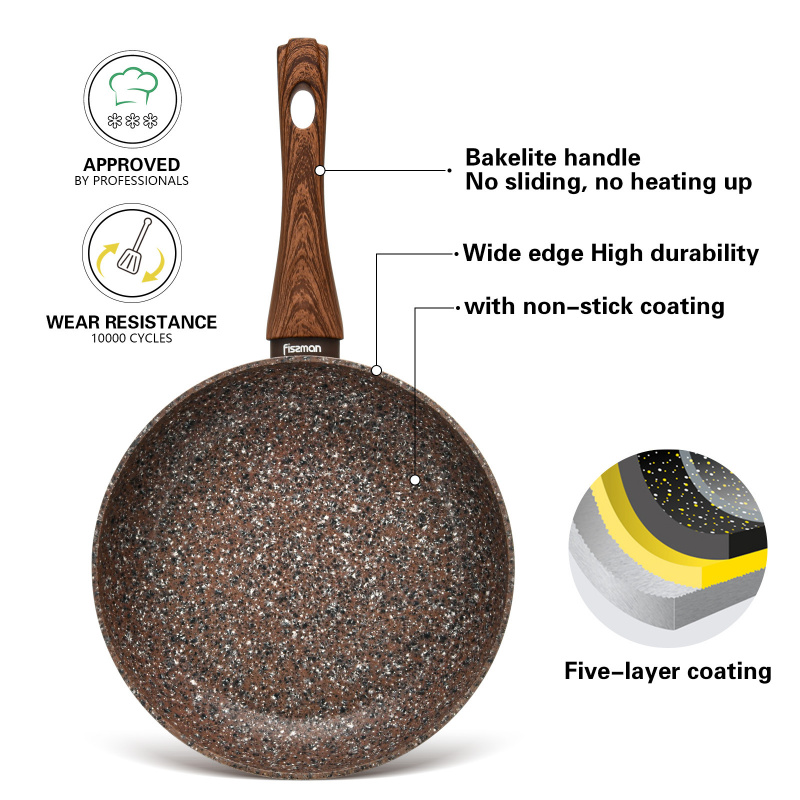 FISSMAN MAGIC BROWN系列 鋁合金製防黏塗層平底鍋 24x4.9cm