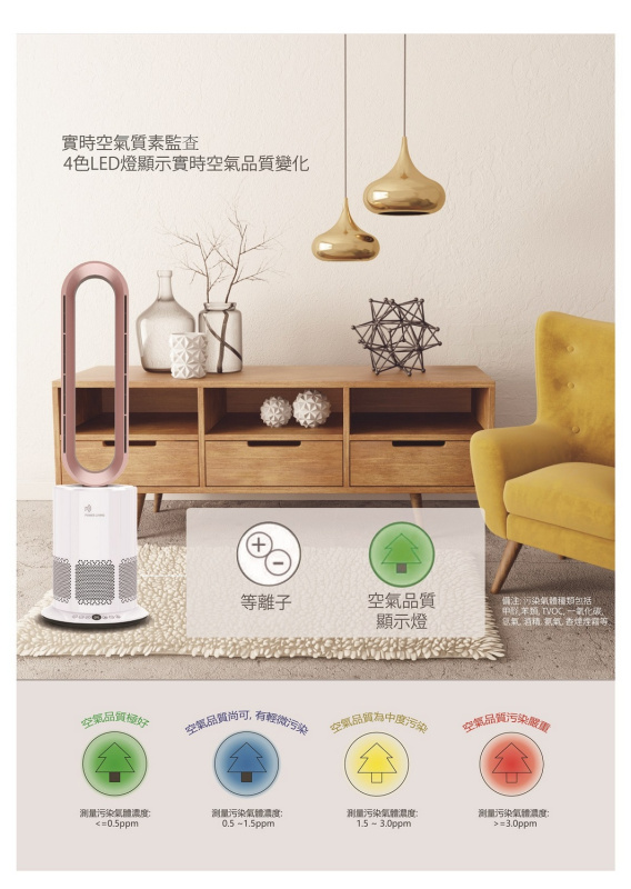 Power Living TP-900 等離子冷暖空氣淨化4合1無葉座地風扇【原裝行貨】【+贈送1張 百佳現金券 $50】