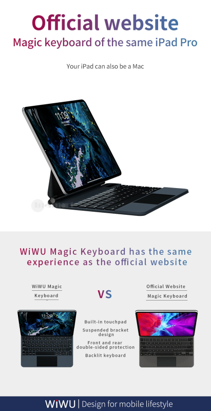 WiWU MAGIC WIRELESS 妙控鍵盤 適用於 iPad 10.9"/11"
