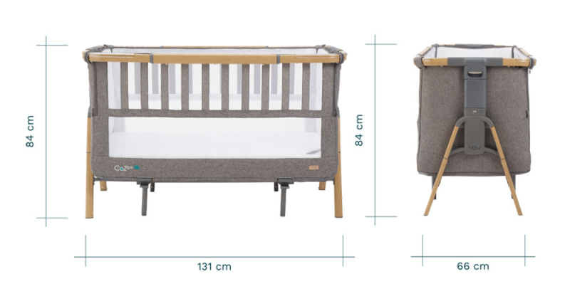 Tutti Bambini CoZee XL 基本號 – 2合1床邊床加嬰兒床 (不附可搖擺床腳、床輪) (92x56cm / 131x66cm)