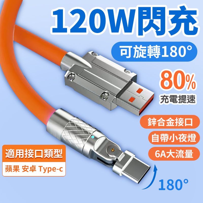 Newage 120W 超快充 USB-A to USB Type-C 1.5m 鋅金屬傳輸線