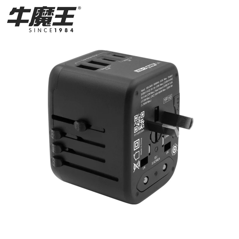【原裝行貨 一年保養】牛魔王 Maxpower USB-C 4 位充電旅遊插座 YF110