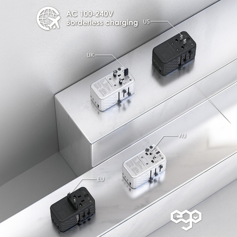 【接受預訂】EGO 120W Travel 氮化鎵 Pro 4USB 旅行轉換插頭 【接受預訂】EGO 120W Travel 氮化鎵 Pro 4USB 旅行轉換插頭