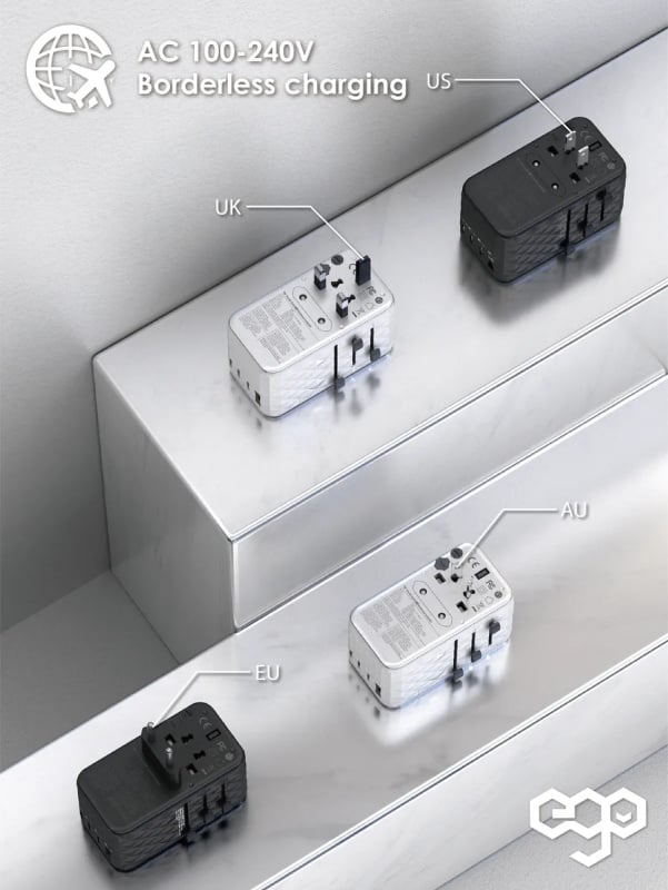 EGO 120W Travel 氮化鎵 Pro 4USB 旅行轉換插頭
