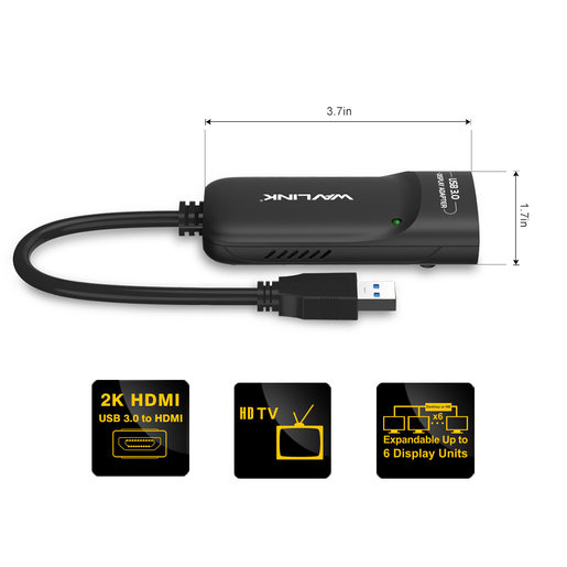Wavlink WL-UG3501H USB 3.0 to HDMI 2K Video Graphic Adapter
