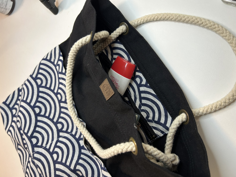 《自家製系列》海浪印花格大TOTEBAG 自家設計 MADE IN HONG KONG