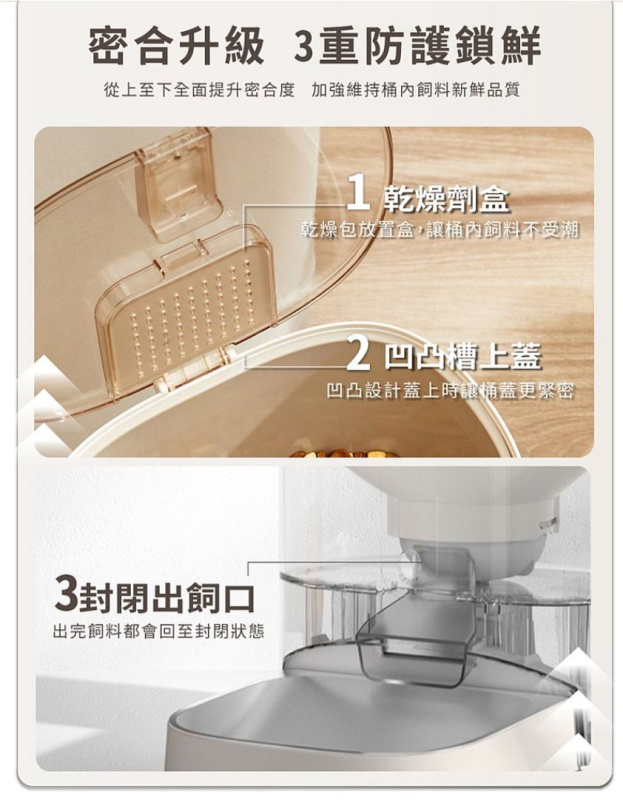 PETWANT派旺 自動寵物餵食器(2023升級版 奶茶色) F11-L