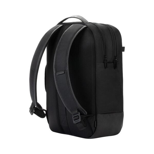 Incase Twill & Leather Backpack 16吋 皮革雙層筆電後背包 (黑)