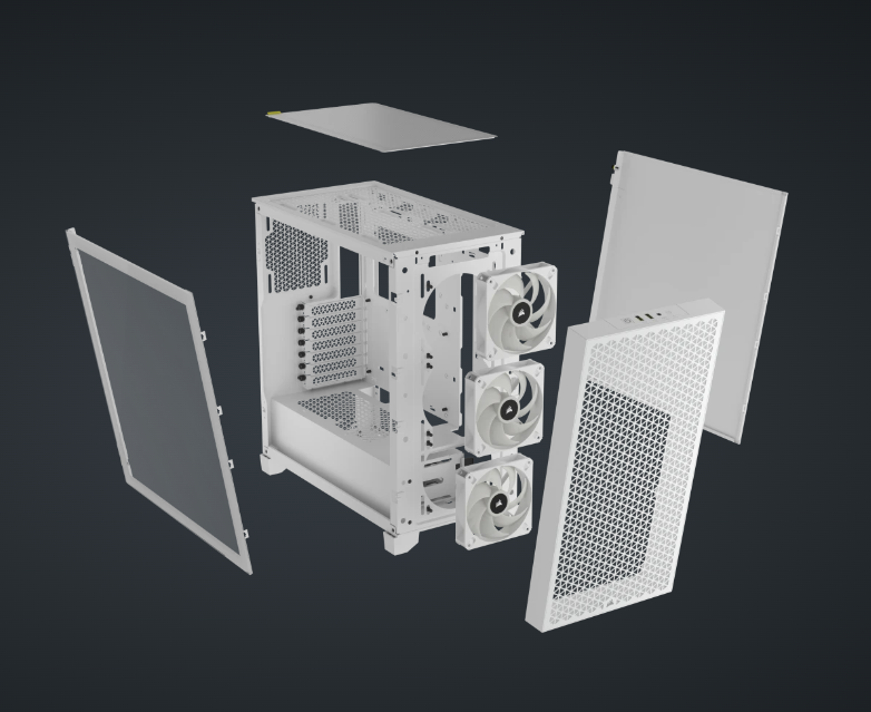Corsair 3000D RGB AIRFLOW Mid-Tower PC Case - White
