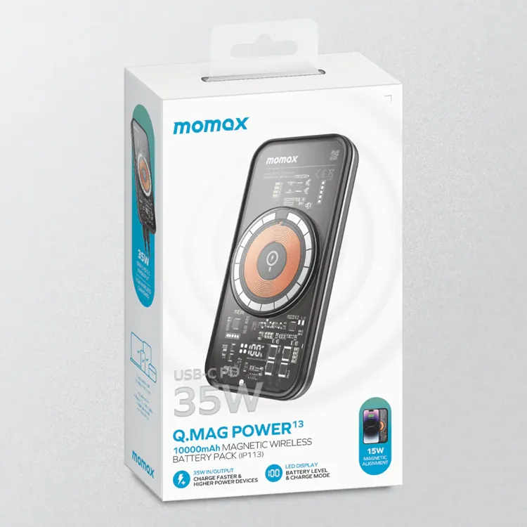 Momax Q.MAG POWER 10000mAh 磁吸無線充流動電源 (IP113)