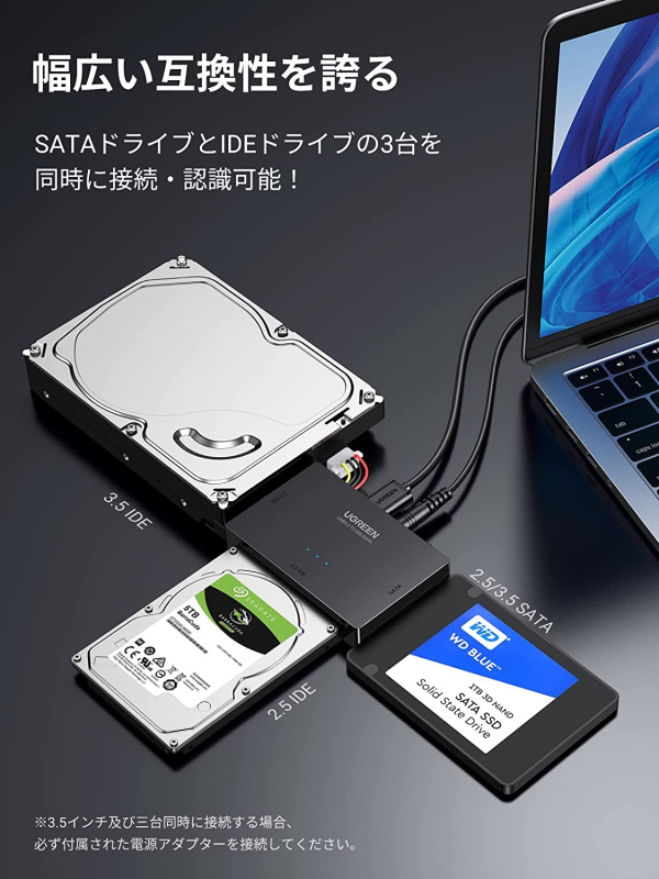 Fideco USB3.0 to IDE / SATA HDD & SSD Adapter with cable and power supply S3G-PL03