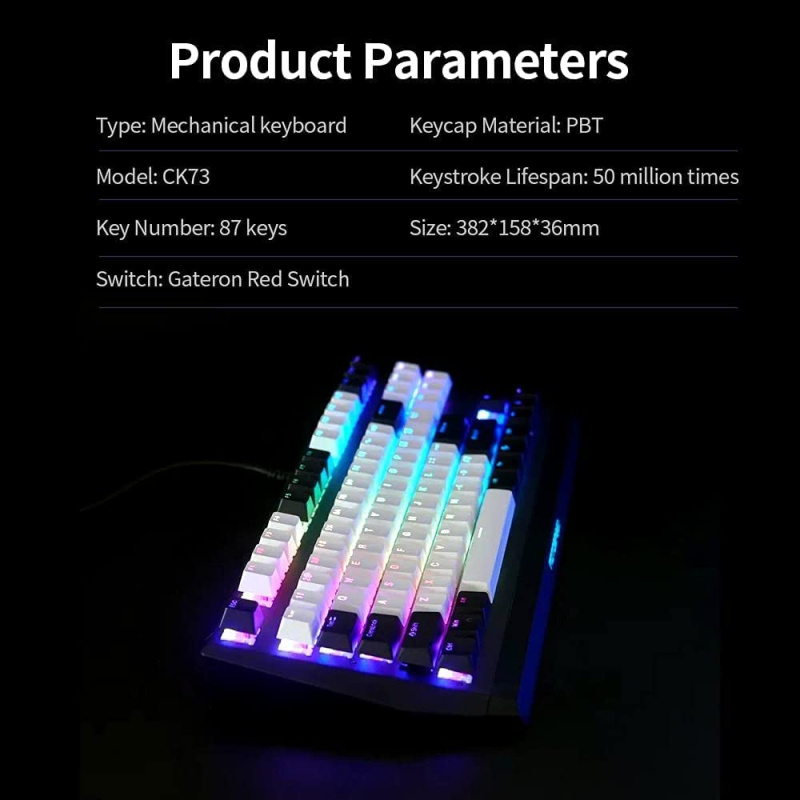 Motospeed RGB Mechanical Programmable Gaming Keyboard 電競自定義遊戲機械鍵盤 CK73